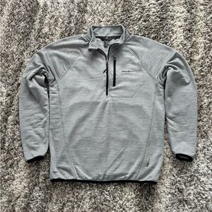 Eddie Bauer Light Gray Quarter-Zip Pullover